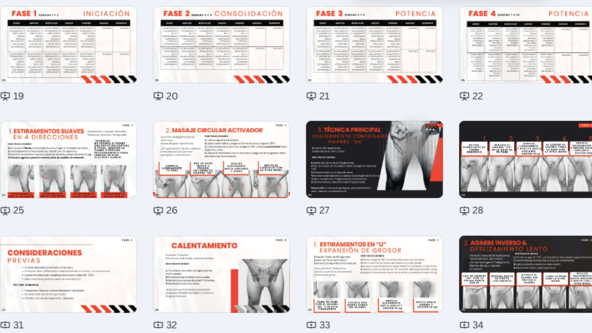 Vista previa de entrenamientos masculinos